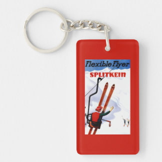 Flexible Flyer Splitkein Wooden Skis Promo Keychain