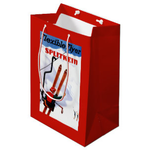 Flexible Flyer Splitkein Wooden Skis Promo Medium Gift Bag