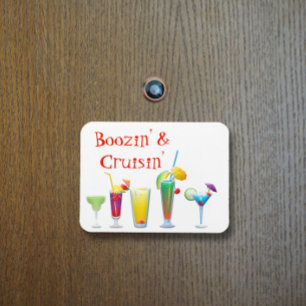 Flexible Funny Cruse Door Stateroom Magnet Boissons Cocktai