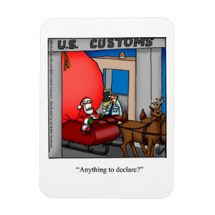 Flexible Funny Santa At Customs Humor Magnet Gift
