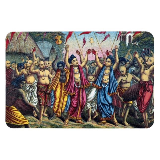 Flexible Gaur Nitai Harinama Sankirtana Magnet (Horizontal)