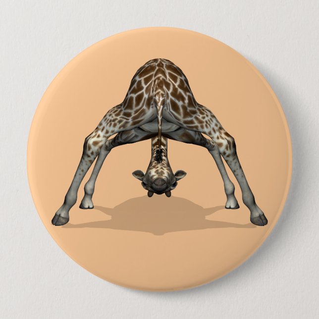 Flexible Giraffe 4 Inch Round Button (Front)