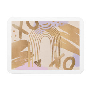 Flexible Gold Rainbow XOXO Formes Collage Magnet