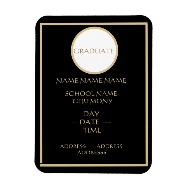 FLEXIBLE GRADUATION INSERT INVITE MAGNET (Vertical)