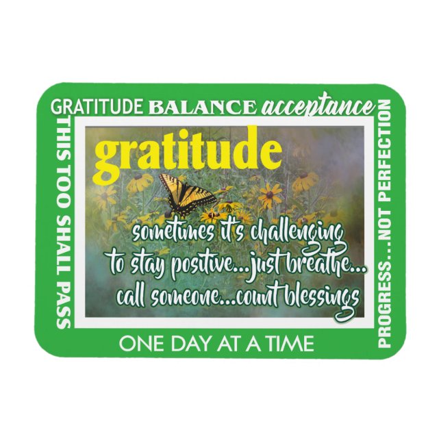 Flexible gratitude inspirational magnet (Horizontal)