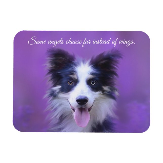 Flexible Happy Border Collie Dog, Angel with For Magnet (Horizontal)