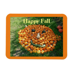 Flexible Happy Fall Citrouille Face Magnet