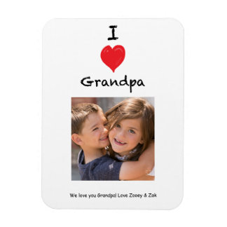 Flexible I Love Grand-Père Photo Magnet Keepsaké