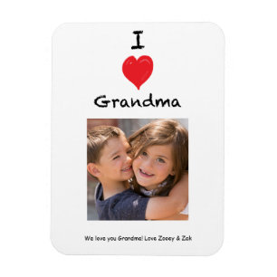 Flexible I Love Grandma Photo Magnet Keepsaké