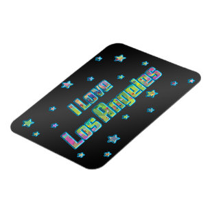 Flexible I Love Los Angeles Smile Stars Magnet