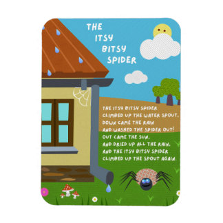 Flexible Itsy Bitsy Spider Nursery Rhyme Magnet