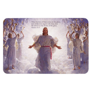 Flexible Jesus et ses anges 1 Premium Magnet