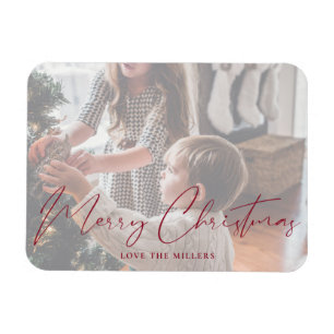 Flexible Joyeux Noël Rouge Minimaliste Photo Magnet