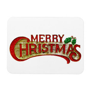 Flexible Joyeux Noël Vintage Style Vacances Magnet cadeau