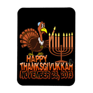 Flexible Joyeux Thanksgivukkah Thankgiving Hanoukka Magnet