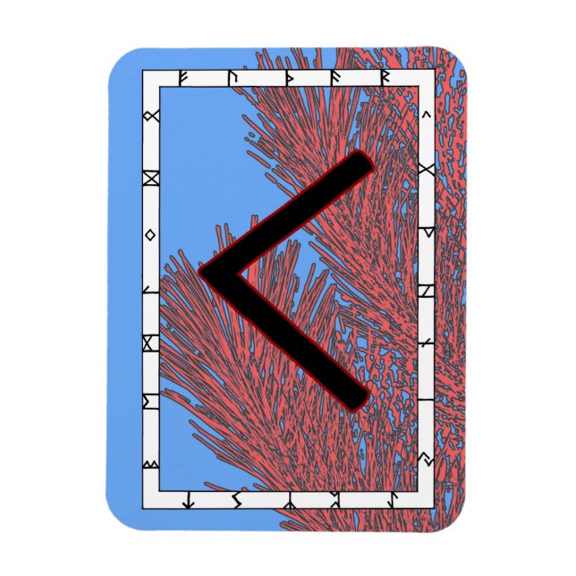 Flexible Kenaz Viking Rune Magnet - Connaissance! (Vertical)