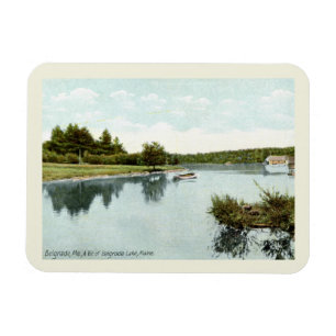 Flexible Lac Belgrade, Maine 1910 Magnet de style Vintage