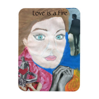 Flexible L'amour est un feu Pop Art Magnet