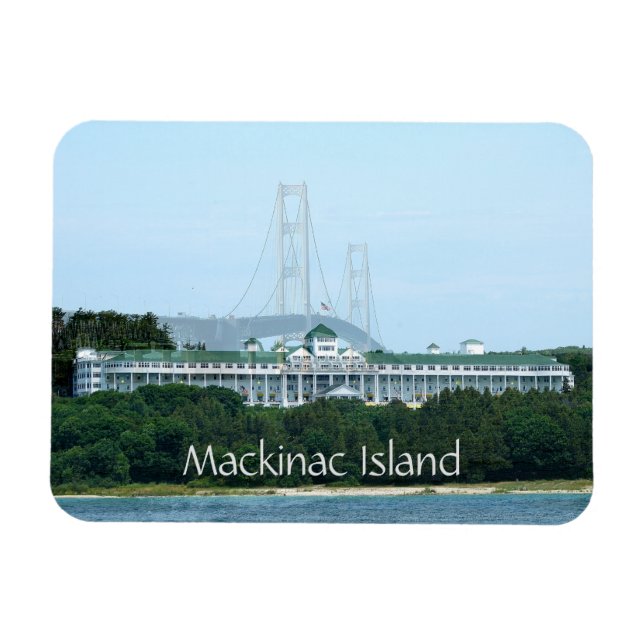 Flexible Le pont de l'île Mackinac Grand Hôtel Magnet (Horizontal)