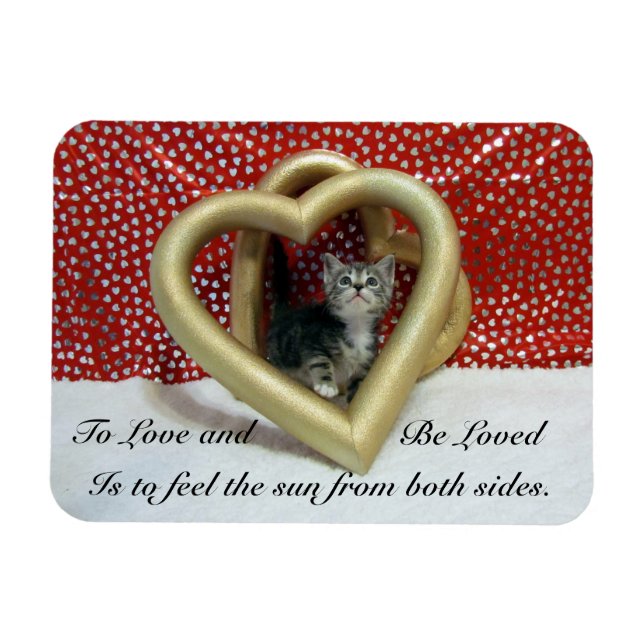 Flexible Lilo'The Cat's Loving Hearts Magnet (Horizontal)