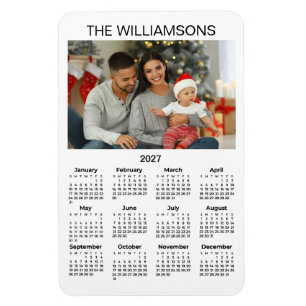 FLEXIBLE MAGNET 2027 Calendar Family Photo Name