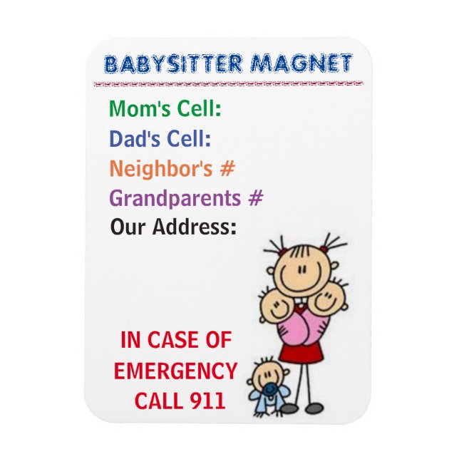 Flexible Magnet de baby-sitter (Vertical)