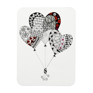 Flexible Magnet de ballon de coeur mignon et coloré 3"x4"