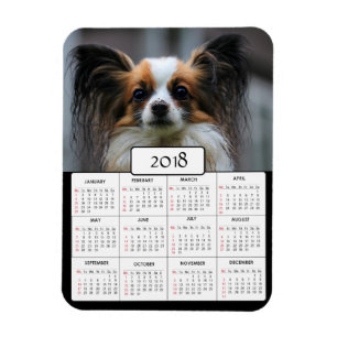 Flexible Magnet de calendrier 2018 pour une photo de chien 