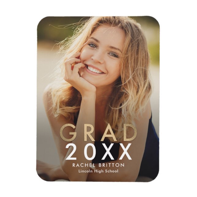 Flexible Magnet de Faire-part de graduation de Mix moderne (Vertical)