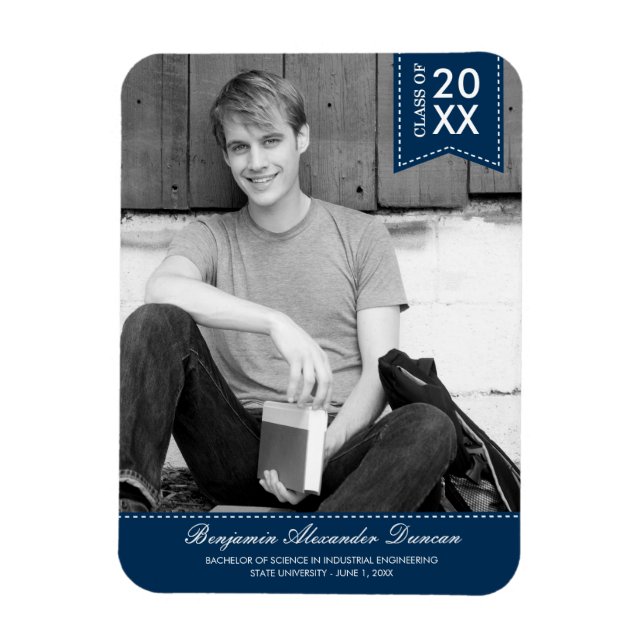 Flexible Magnet de Faire-part de graduation élégamment poin (Vertical)