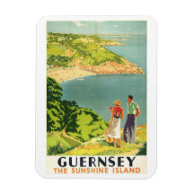 Magnet de l'affiche de voyage vintage Guernesey