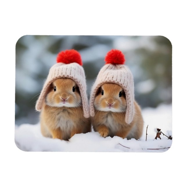 Flexible Magnet de lapins de neige (Horizontal)