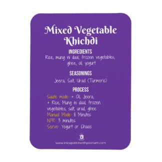 Flexible Magnet de recette Khichdi végétale