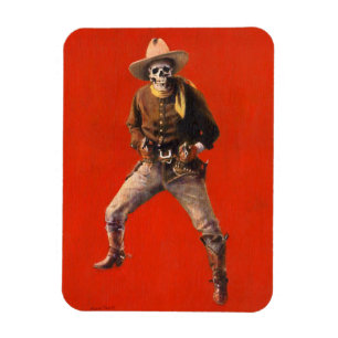 Flexible Magnet de réfrigérateur vintage Skeleton Cowboy Fl