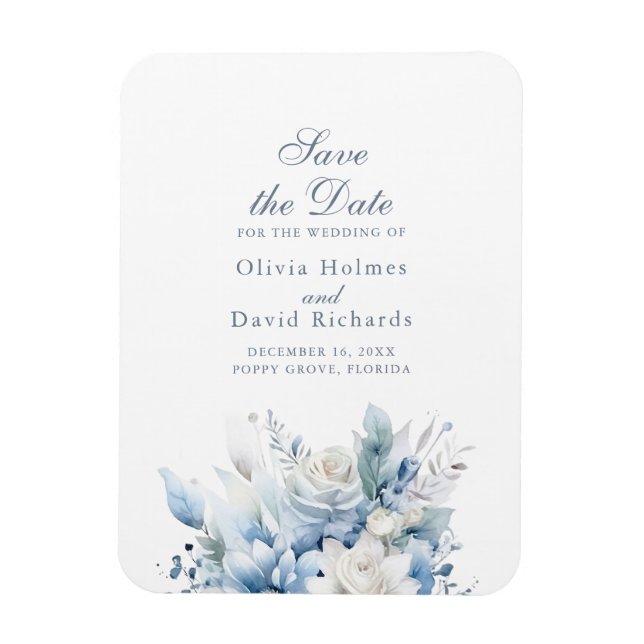 Flexible Magnet de sauvegarde de date Fleur sauvage bleu po (Vertical)