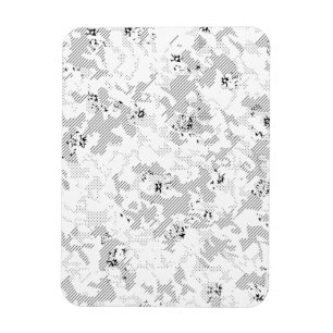 Flexible Magnet Floral Blanc Noir Botanique Daisy Vintage