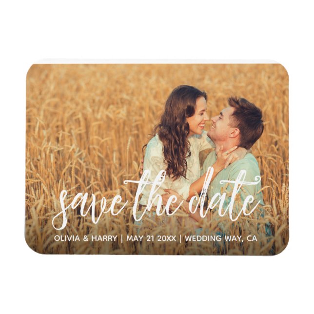 Flexible Magnet Photo Rustique Save The Date (Horizontal)