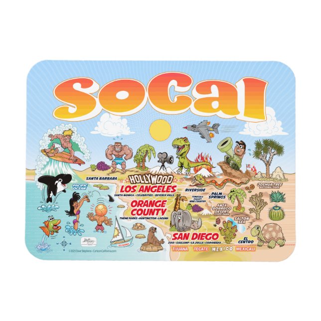 Flexible Magnet souvenir SoCal (Horizontal)