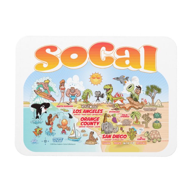 Flexible Magnet souvenir SoCal (Horizontal)