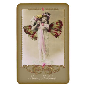 Flexible Magnet Vintage Butterfly Girl Premium