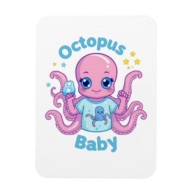 Flexible Magnetic Octopus Baby Magnet (Vertical)