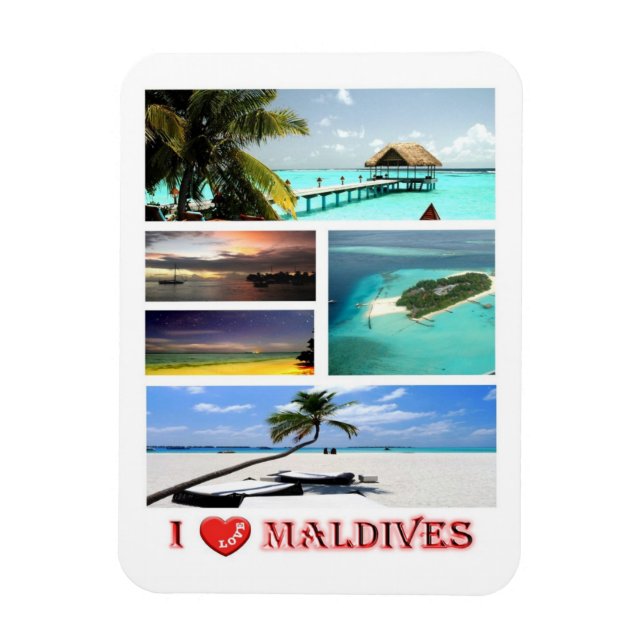 Flexible Maldives - I Love - Magnet (Vertical)