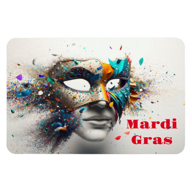 Flexible Mardi Gras Magnet (Horizontal)