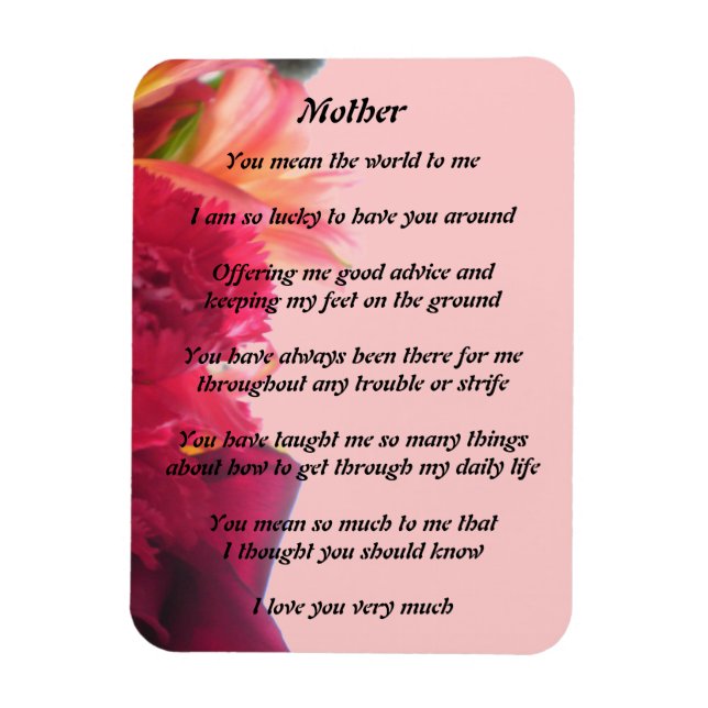 Flexible Mathers Poem Magnet (Vertical)