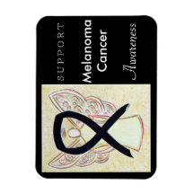 Melanoma Cancer Sensibilisation Ruban Angel Magnet