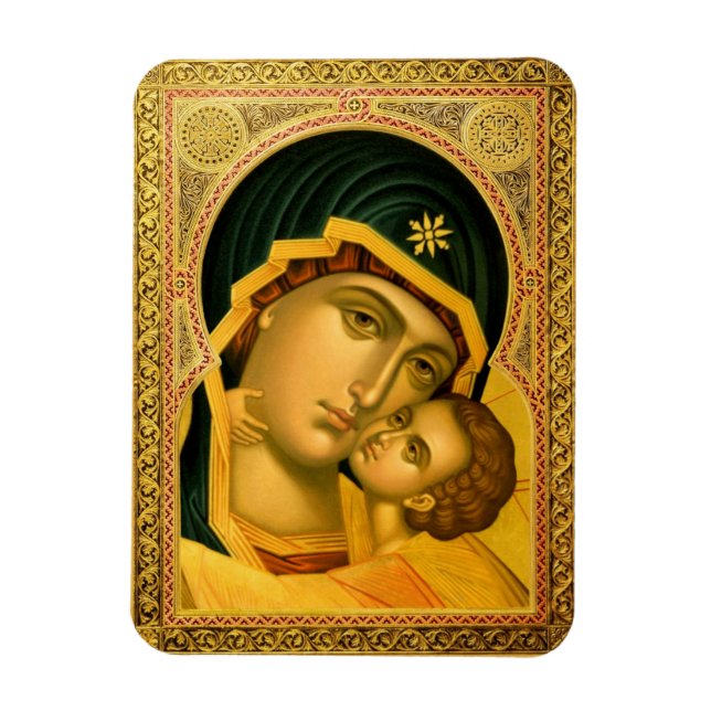 Flexible Mère de Dieu Glykophilousa — Icon Magnet (Vertical)