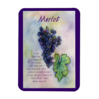 Merlot Raisins de vin Peinture Magnet d'art