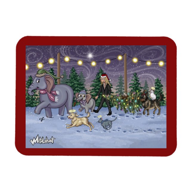 Flexible Metalphant Family Tree Magnet (Horizontal)