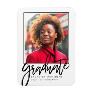 Flexible Moderne Photo Grad Faire-part 2022 Magnet