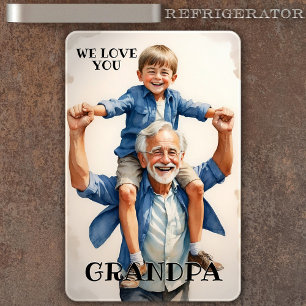 Flexible Nous t'aimons Grand-Père Photo Flexi Magnet